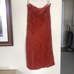 Anthro Velvet Midi Skirt